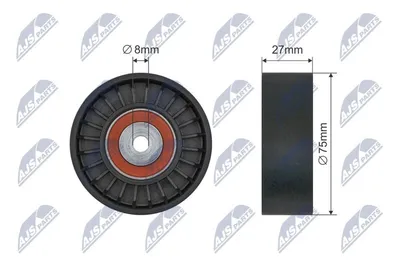 Produktbild von NTY RNK-AU-084 Spannrolle Keilrippenriemen 75mm für AUDI A6 Avant (4F5, C6) A4 Avant (8ED, B7) A6 Limousine (4F2, C6) Q7 (4LB) für VW Touareg