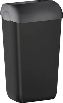Obrázek produktu pro Závěsný odpadkový koš COLORED s víkem 23 l, ABS, matná černá barva