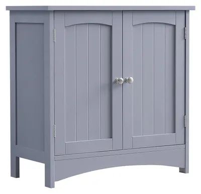 Productafbeelding van Onderkast voor wastafel met 2 deuren, grijs MDF, 30 x 60 x 60 cm