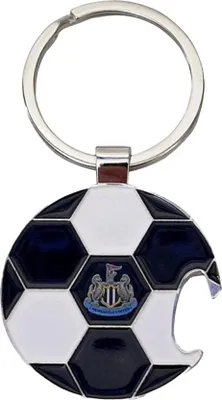 Image de Newcastle United FC - Porte-clés avec ouvre-bouteille TA14198 (40 mm x 40 mm) (Noir/Blanc)