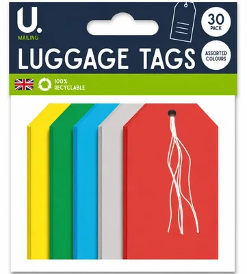 Image de Autocollants pour bagages et étiquettes de stockage, différentes couleurs, 30 pièces, 120 x 60 mm, pour l'organisation