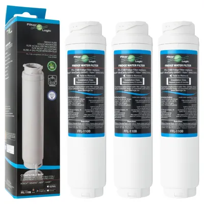 Immagine prodotto di 3 filtri per l'acqua compatibili con frigoriferi Siemens, Bosch e Neff