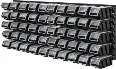 Obrázek produktu pro Dílenská police KADAX, 116x39cm Nástěnná police na nářadí z robustního plastu, úložný systém odolný proti UV záření