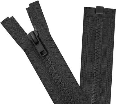 Immagine prodotto di Cerniere lampo in plastica, separate, lunghezza 110 cm, confezione da 2 pezzi, per abbigliamento