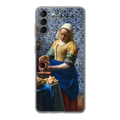 Produktbild von MuchoWow® Handyhülle Schutzhülle Hülle für Samsung Galaxy S21 Plus Milchmädchen - Delfter Blau - Vermeer - Gemälde - Alte Meister Silikon Softcase Handy Hülle - Handy-Tasche