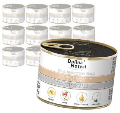 Zdjęcie produktu dla Dolina Noteci Premium 12x185g Mokra Karma Dla Psów Małych Ras z Gęsią Ziemniakami i Jabłkiem
