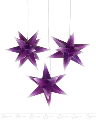 Produktbild von Raumschmuck Mini-Adventssterne violett/weiße Spitzen (3), elektr. Beleuchtung Breite x Höhe x Tiefe 16 cmx16 cmx16 cm NEU