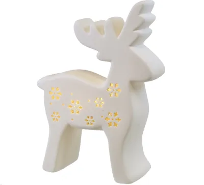 Produktbild von Porzellan-Rentier mit LED-Beleuchtung 15x20 cm