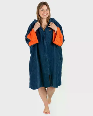 Immagine prodotto di DRYROBE Accappatoio con zip integrale in cotone, blu, taglia M