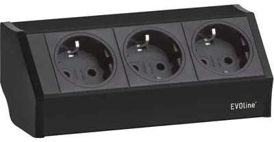 Produktbild von EVOline 159360001100 Steckdosenelement V-Dock 3 x Schuko schwarz