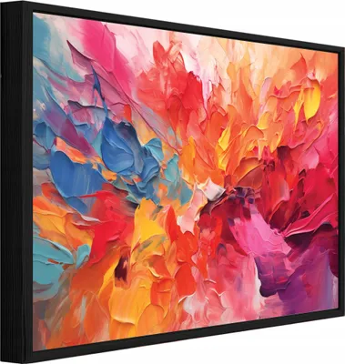 Produktbild von Bilder mit Rahmen Abstrakt Aquarell Modern - 100x70 cm - Wandbilder Wohnzimmer Schlafzimmer - Leinwand Bilder mit Rahmen Bunt - PPR15104O1