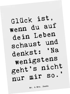 Produktbild von Mr. & Mrs. Panda kunstkarte Spruch Glück Gemeinsam - Weiß - Geschenk, Gefühl, Ansichtskarte, Motivation, Ansichtskarten, Kunstkarten, Lächeln, Postkarten, Grußkarte