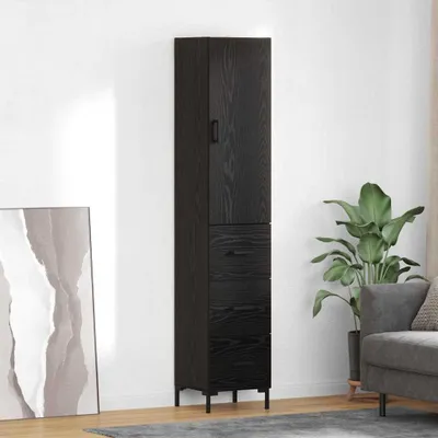 Produktbild von vidaXL Highboard Schwarz Eichen-Optik 34,5 x 34 x 180 cm Holzwerkstoff
