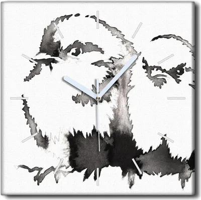 Produktbild von Coloray Uhr auf Leinwand 30x30 cm Wand Uhr Dekoration Wohnzimmer Segeltuch weiße Zeiger -Tintentier von Vögeln.