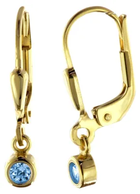 Produktbild von trendor Damen Ohrringe Gold 333/8 K Ohrhänger mit Blauem Zirkonia 51097