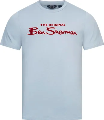 Produktbild von M|BEN SHERMAN Flocked Logo Herren T-Shirt 0076268N-ICEBLUE