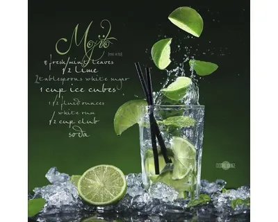 Produktbild von Glasbild Mojito Rezept 30x30 cm