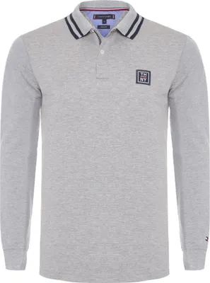 Produktbild von Tommy Hilfiger Herren WCC BADGE TIPPED Poloshirt Langarm Grau