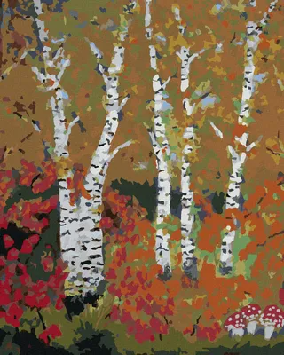 Produktbild von Zuty - Malen nach Zahlen - BIRKE IM HERBST, 40x50 cm, ohne Keilrahmen