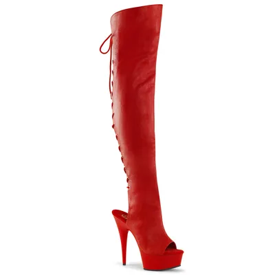 Produktbild von DELIGHT-3019 Damen Boots von Pleaser, Rot  , EU 42, US 12