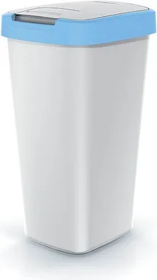 Image de Corbeille à papier 25 litres KEDEN COMPACTA Q - couleur frêne avec cadre bleu clair