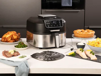 Produktbild von Princess 01.182092.01.001 Airfryer Grill, Heißluftfritteuse, 5,6 l, 265 °C, 8 Person(en), Einzelbild, Schwarz, Silber