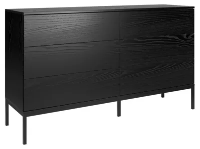 Zdjęcie produktu dla Komoda KRON 6S 150cm czarny dąb