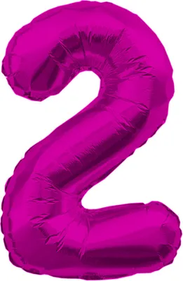Produktbild von Oblique Unique 1x Folien Luftballon mit Zahl 2 Kinder Geburtstag Jubiläum Silvester Party Deko Ballon pink