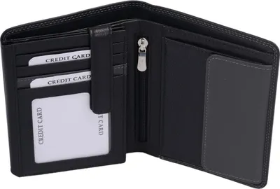 Produktbild von Echtleder Kombibörse, schwarz/grau