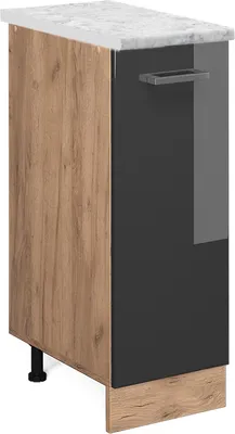 Produktbild von Apothekerschrank Vicco R-Line Anthrazit Hochglanz 30 cm AP Marmor, Model 46999