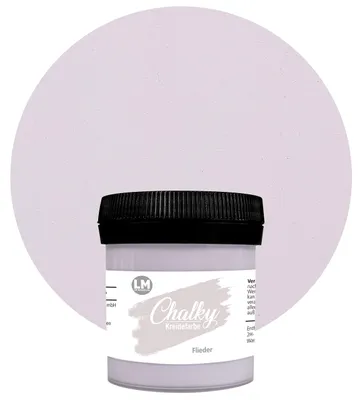 Produktbild von LM-Kreativ Chalky Kreidefarbe 100 ml, Flieder – deckende Bastel- & Möbelfarbe auf Wasserbasis, ultramatt, meist ohne Grundierung