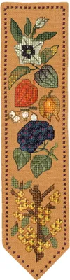 Produktbild von Le Bonheur des Dames Lesezeichen Kreuzstich Stickpackung  "Herbstblumen", Zählmuster, 5x20cm