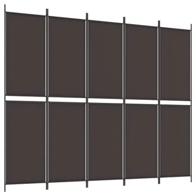 Zdjęcie produktu dla vidaXL 6-cz. Tkanina Paravent brązowy 300x220 cm