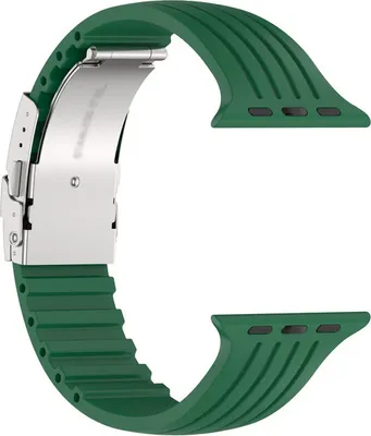Produktbild von Silikon Metall Armband Für Apple Watch 2 3 4 5 6 7 8 SE Ultra Sport Loop Armband 38/40/41mm Grün