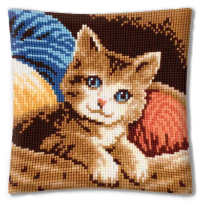 Kreuzstich-Set Kissen Katzenrücken 40x40 cm