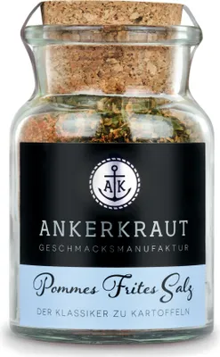 Produktbild von Pommes Frites Salz, 130g im Korkenglas