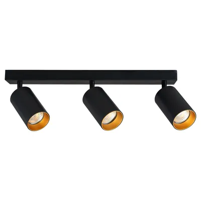 Produktbild von MasterLED Deckenstrahler LED Gold GU10 schwarz matt schwenkbar 3-flammig Aluminium IP20