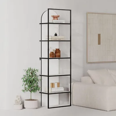 Immagine prodotto di Libreria Archy 5 ripiani colore bianco 53x31.7x180H – Eleganza industriale e spazio funzionale