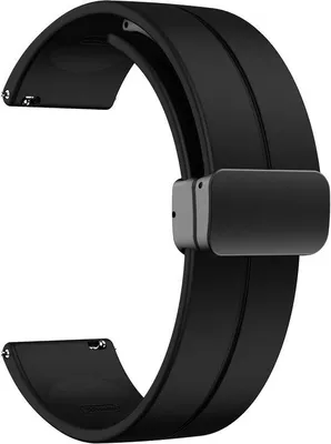 Immagine prodotto di Cinturino sportivo in silicone da 22 mm con chiusura a scatto, cinturino magnetico in silicone, cinturino di ricambio per uomo e donna, nero