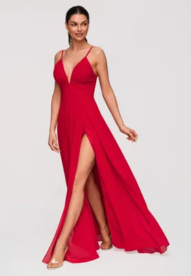 Produktbild von LARICA Abendkleid V-Ausschnitt Maxi Glamour LA-OM-DLR357 red S