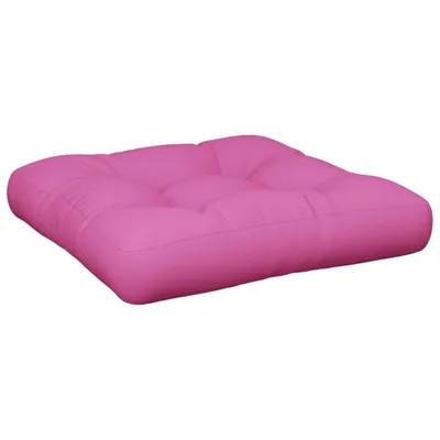 A single pink cushion on a white background.