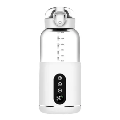 Obrázek produktu pro Zimilo Inteligentní ohřívač mléka, přenosný ohřívač lahví pro děti, 450 ml termoska, ohřívač dětských lahví, ukazatel teploty, rychlý ohřev