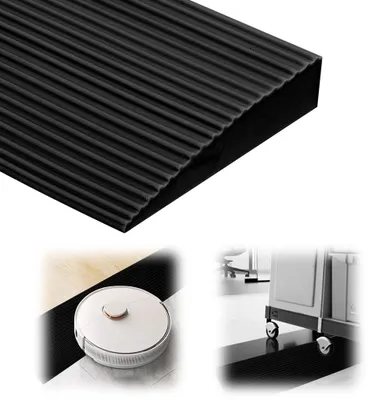 Productafbeelding van Drempelhelling - Rubberen oprijplaat - 90 x 8 x 2 cm - Zwart - Antislip