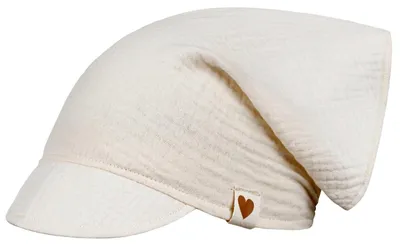 Image de Bonnet à foulard Casquette Fille Été Coton Mousseline, Crème, Taille 46/48