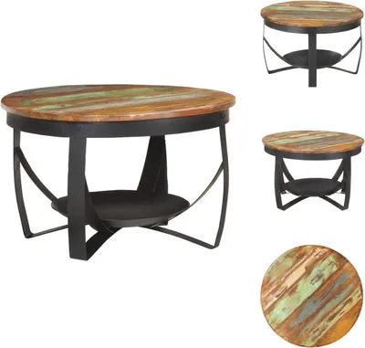 Zdjęcie produktu dla vidaXL Stolik kawowy Ø68x43 cm Lite drewno z recyklingu - Stoliki kawowe