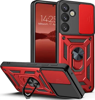 Produktbild von Armor Handyhülle für Samsung Galaxy S25+ Kameraschutz Handy Panzer Case Cover Schutzhülle Outdoor Farbe: Rot