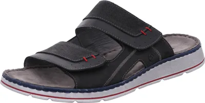 Produktbild von Rohde Herren Pantoletten Clogs Leder Klettverschluss Brunello 5984, Größe:44 EU, Farbe:Grau