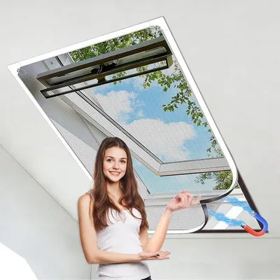 Produktbild von Famanu Fliegengitter mit Magnet - individuell zuschneidbar bis 130 x 150 cm, bohrfrei, einfache Montage