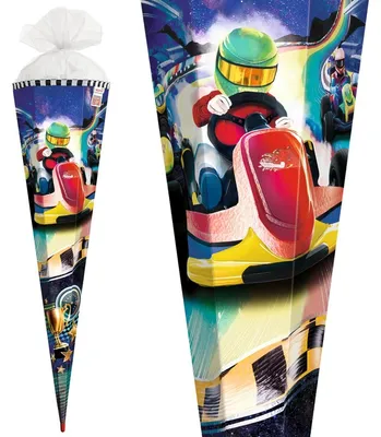 Immagine prodotto di ROTH 678929 ROTH Schultüte "Kart Race", eckig, 850 mm, Folie