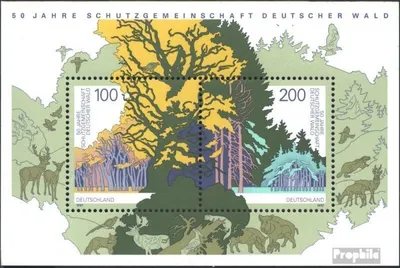 Produktbild von Briefmarken BRD (BR.Deutschland) 1997 Mi Block38 (kompl.Ausgabe) postfrisch 50 Jahre Schutzgemeinschaft Deutscher Wald Bl.38